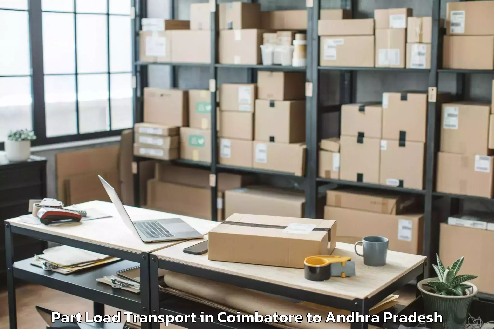 Book Coimbatore to Vontimitta Part Load Transport Online